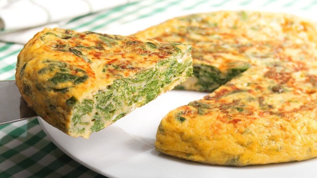 Tortilla de patatas con acelgas.
